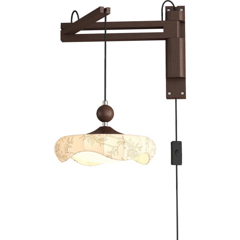 Po mjeri nordijska platnena zidna lampa u mid-century stilu, vintage izgled za spavaću sobu, uz krevet, dnevni boravak i hodnik.