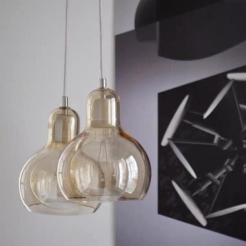 Moderna minimalistička staklena lustra u obliku tikve s jednom glavom
