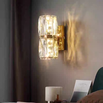 Krištalna zidna lampa za spavaću sobu i dnevni boravak, luksuzna zidna svjetiljka za stubište i hodnik