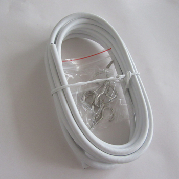 Plastično obloženo zavjesno užad, 5 m, 12 kuka, bijela