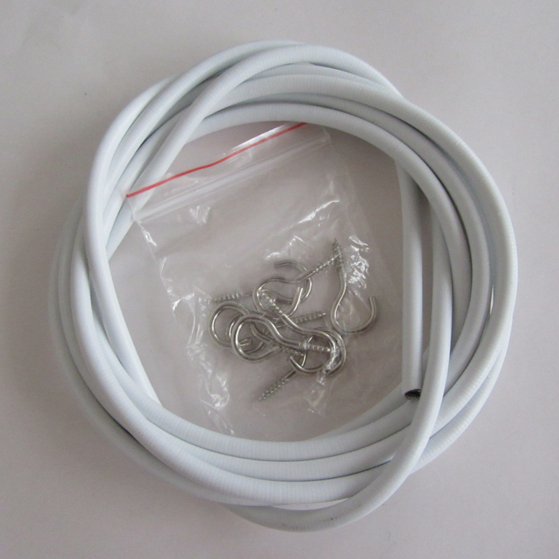 Plastično obloženo zavjesno užad, 5 m, 12 kuka, bijela