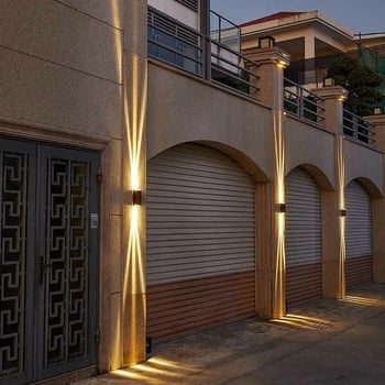 Vanjska LED zidna svjetiljka s tri zrake, aluminij, za balkon, stubište i hodnik, 3000K/6000K, IP65