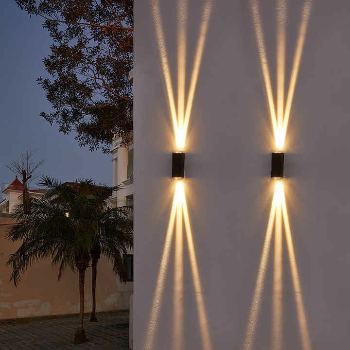 Vanjska LED zidna svjetiljka s tri zrake, aluminij, za balkon, stubište i hodnik, 3000K/6000K, IP65