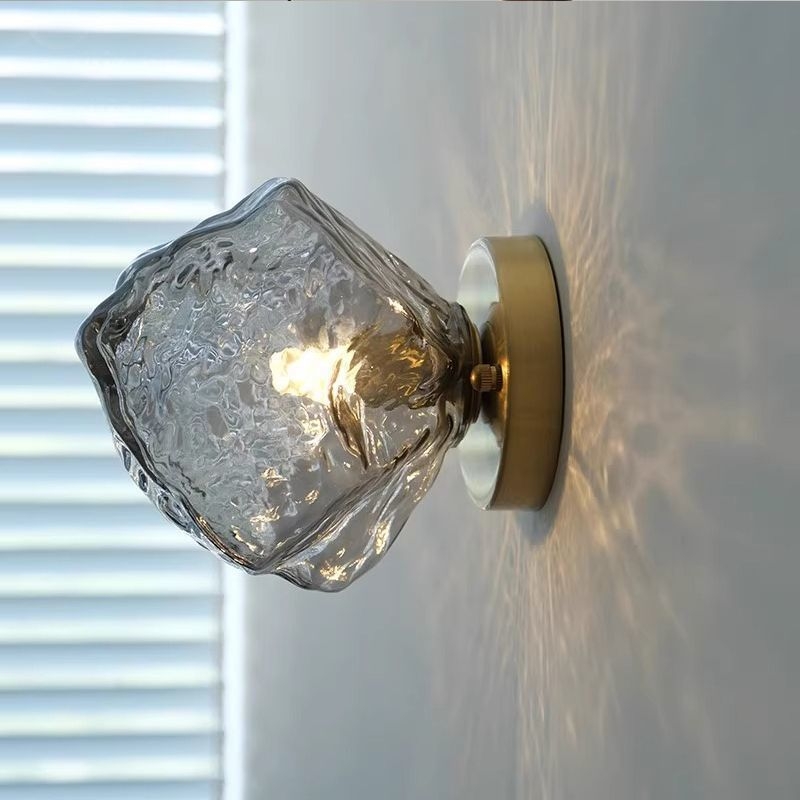 Stenska lampa u obliku ledene kocke, japanskog stila, staklena lampa za spavaću sobu, minimalističko retro osvjetljenje za hodnik