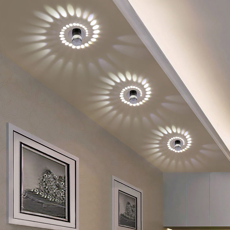 LED kružna zidna svjetiljka — aluminij, moderna svjetiljka s promjenom boje za spavaću sobu
