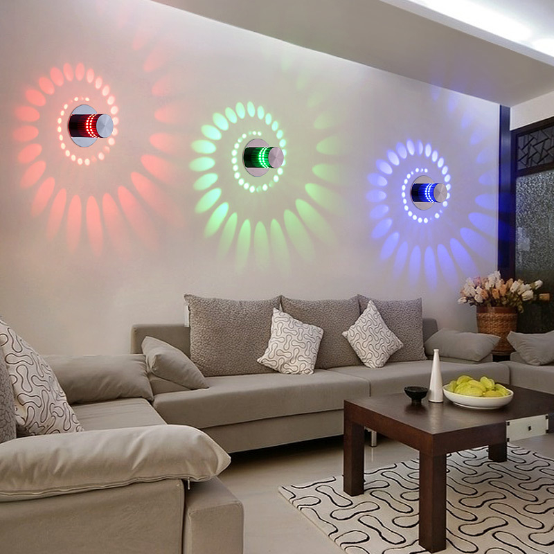 LED kružna zidna svjetiljka — aluminij, moderna svjetiljka s promjenom boje za spavaću sobu