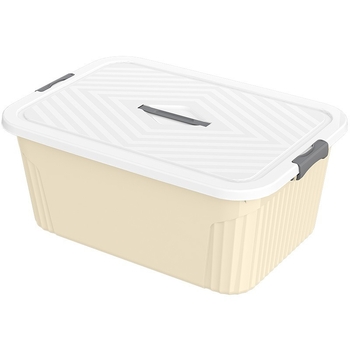 Prijenosna kutija za odlaganje odjeće, plastični organizator, krem boja, 20-30L