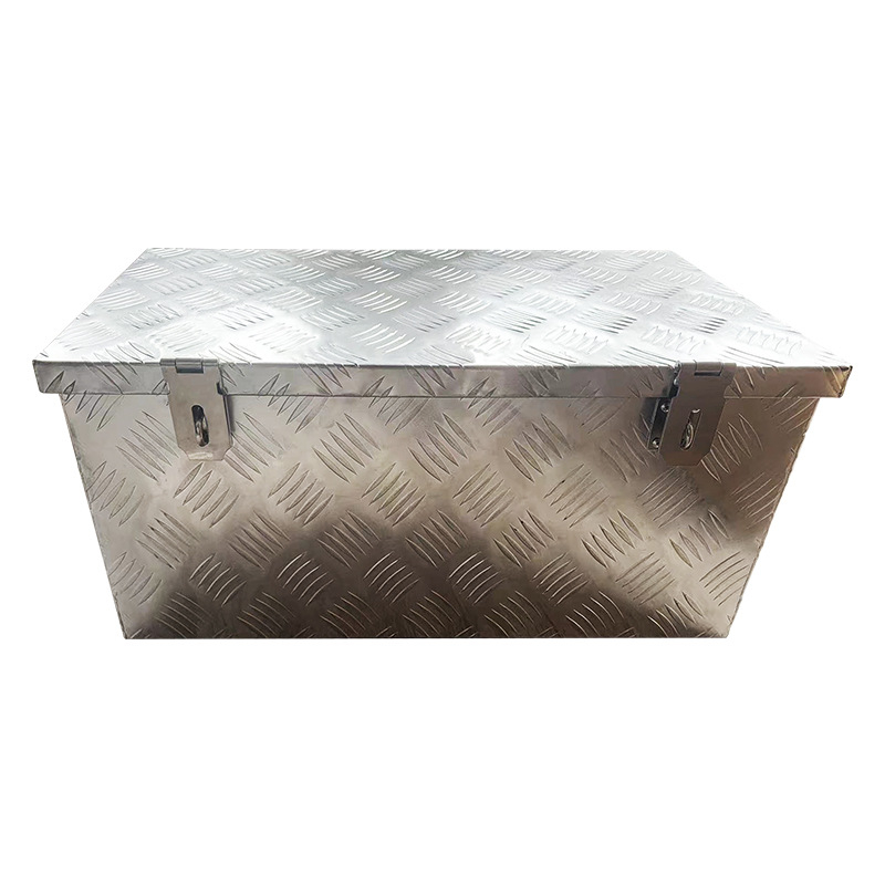 Kutija za alat od aluminijske legure s preklopnim poklopcem, za automobile i pickup, ploča s kvadratnim uzorom