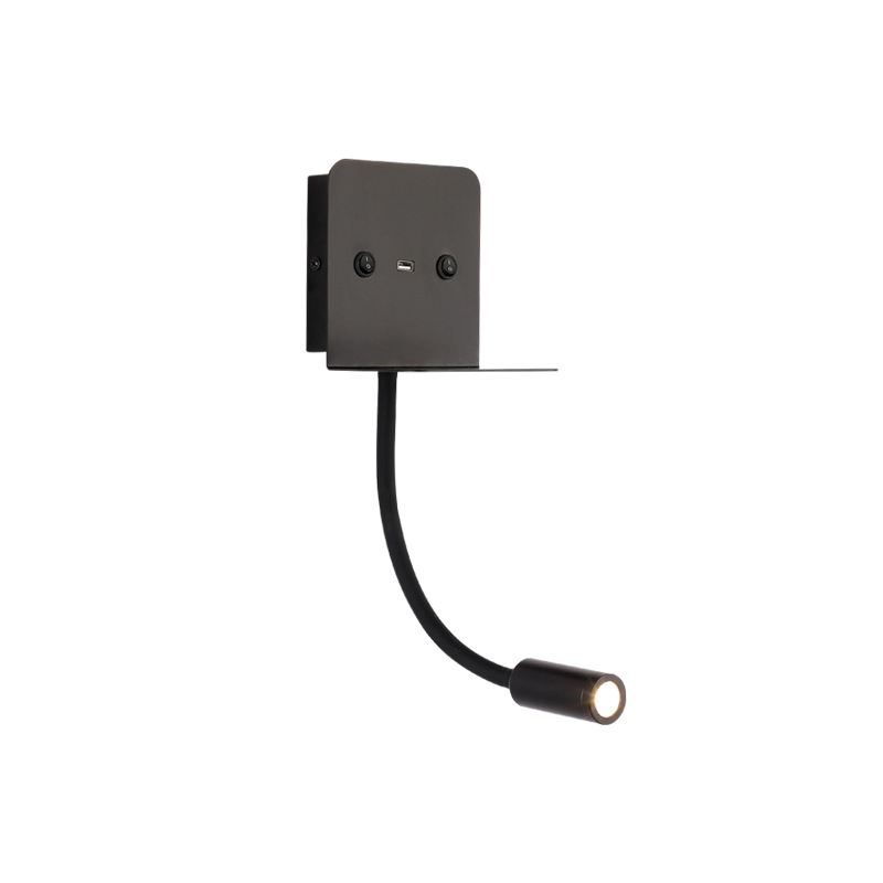USB LED zidna svjetiljka za spavaću sobu i dnevni boravak, USB punjenje, moderan kovinski kućište od željeza i aluminija