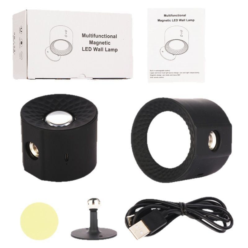 Magnetna zidna lampica USB punjiva, RGB LED, 3 temperature boje, regulabilna svjetlina, daljinsko upravljanje, noćna svjetiljka