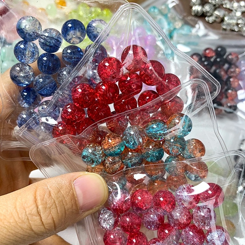 Staklene okrugle perle, ručno izrađen DIY paket za nakit – materijali za narukvicu i ogrlicu