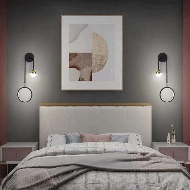 Zidno svjetlo za spavaću sobu, noćno svjetlo, moderni minimalistički skandinavski stil, LED rasvjeta za dnevni boravak i pozadinu televizora