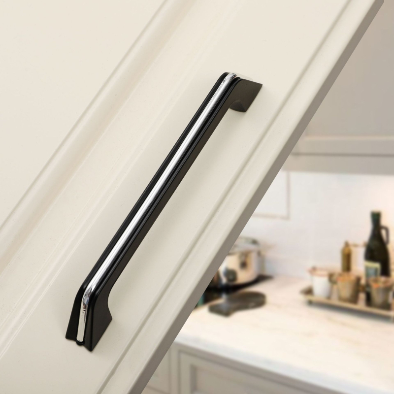 Moderna minimalistička dvodijelna vitrina s vratima i ladicama, aluminijska legura, ručka