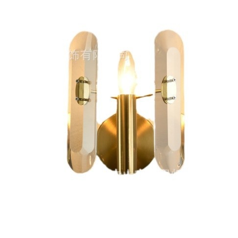 Kristalna zidna lampa u modernom minimalističkom nordijskom stilu za blagovaonu, dnevni boravak i spavaću sobu. LED, 220V, metalno kućište.