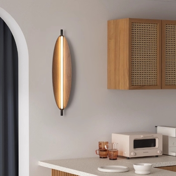 Zidna lampa u japanskom stilu wabi-sabi za čajnu sobu s motivom lista, dizajnerski kreativni retro antik, pogodna za spavaću sobu i radnu sobu