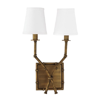 Zidna svjetiljka s dvije glave od kovanog željeza s imitacijom bambusa, američki vintage stil, francuska retro lampa za spavaću sobu