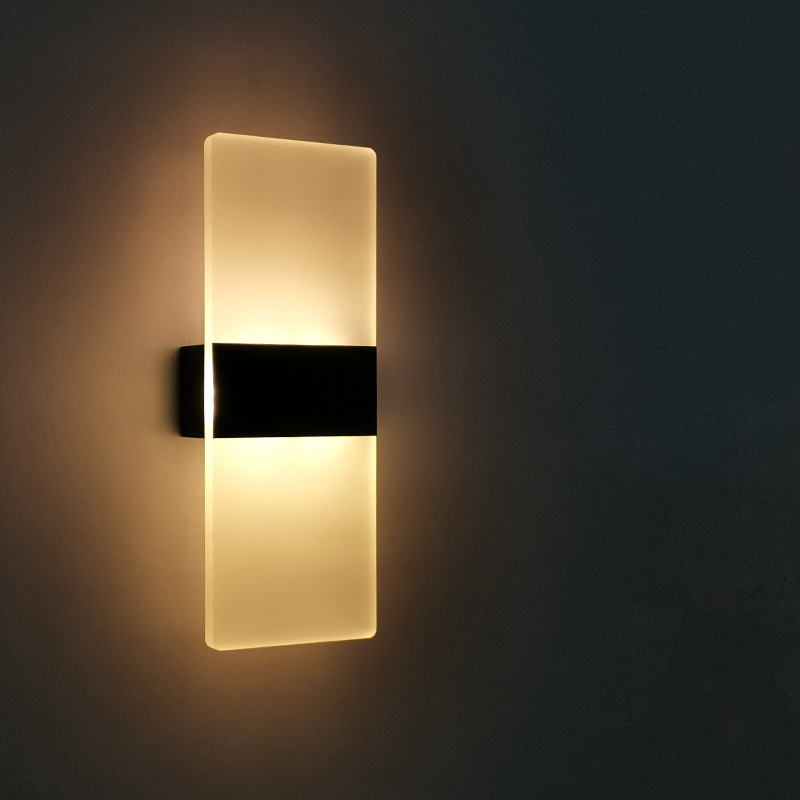 LED zidna svjetiljka od akrila i aluminija, kreativni minimalistički dizajn, za spavaću sobu, dnevni boravak, blagovaonu, hotel, studij ili hodnik.