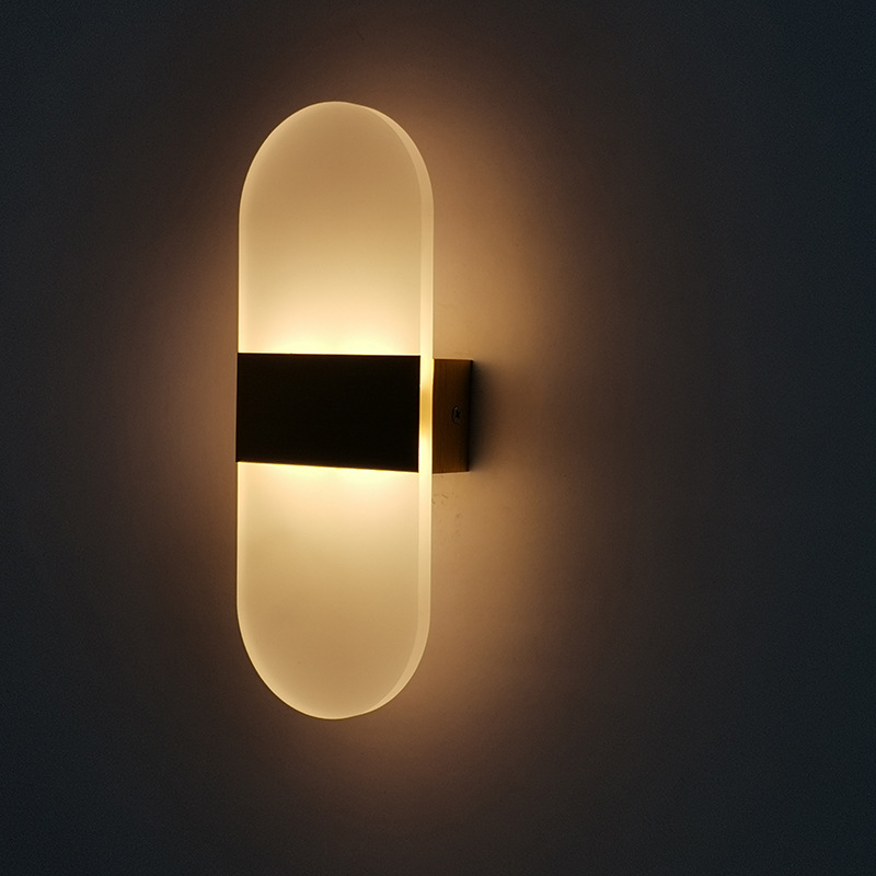 LED zidna svjetiljka od akrila i aluminija, kreativni minimalistički dizajn, za spavaću sobu, dnevni boravak, blagovaonu, hotel, studij ili hodnik.