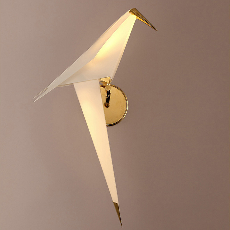 Zidna svjetiljka s motívom origami ptice – skandinavski minimalistički stil za dnevni boravak, blagovaonicu, stubište i spavaću sobu