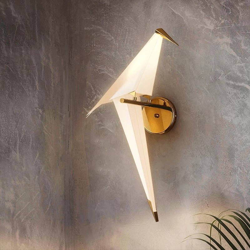 Zidna svjetiljka s motívom origami ptice – skandinavski minimalistički stil za dnevni boravak, blagovaonicu, stubište i spavaću sobu