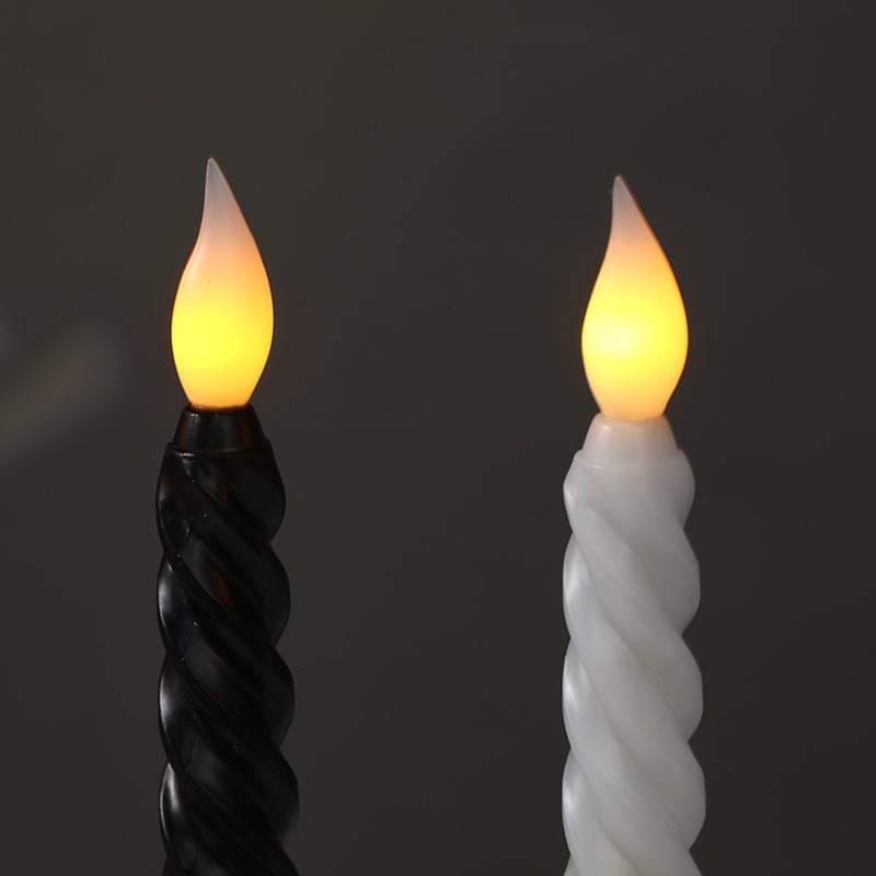 Spiralna LED elektronička svijeća s dugim štapićem, šarena glava plamena, toplo žuto treptanje, za Božić, Halloween i svadbenu atmosferu