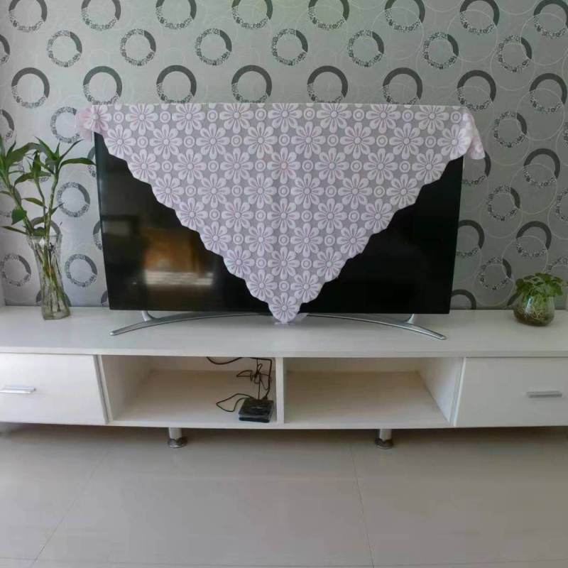 Navlaka za TV LCD 46–55 inča, čipkani pastoralni uzorak, visići tip, otporan na prašinu i mrlje, poliester