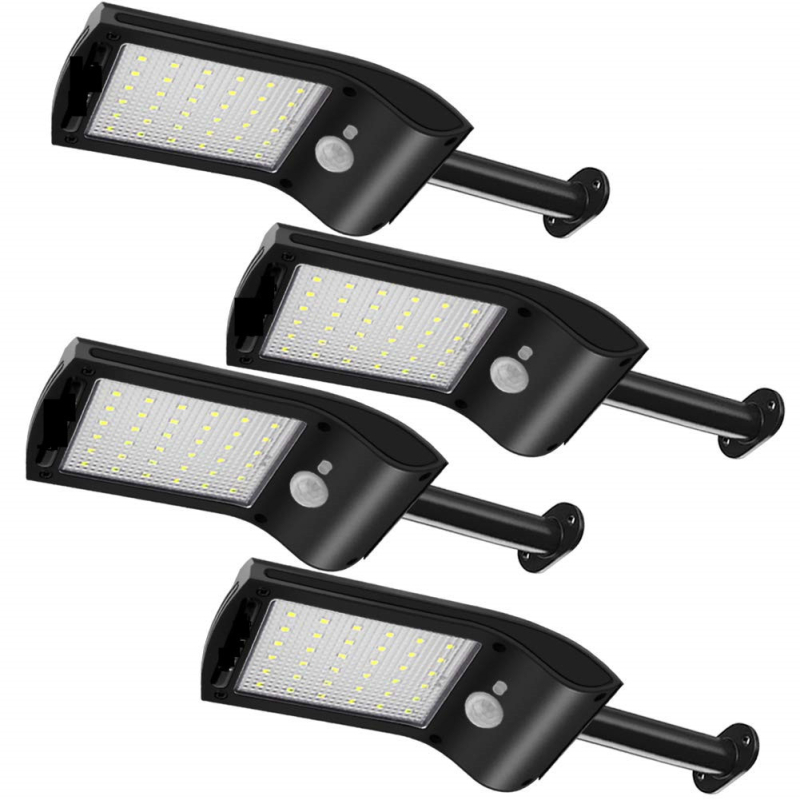 Ažurirana solarna zidna svjetiljka s 36 LED, senzorom pokreta, IP65 vodootporna za vrt i dvorište