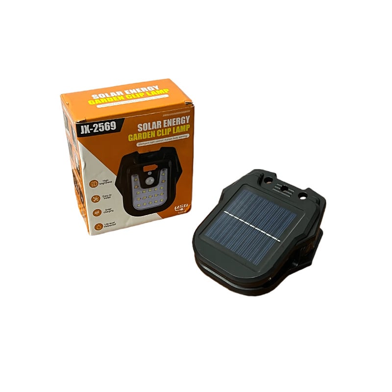Solarna lampa s klipom i senzorom pokreta – vanjska zidna svjetiljka za dvorište, vrt i ogradu