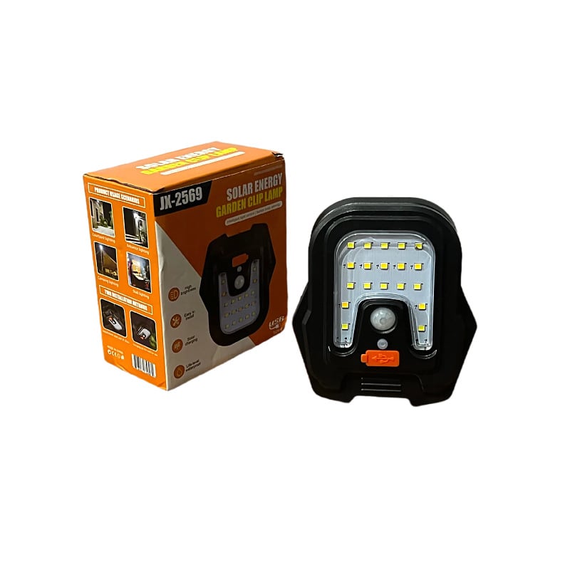 Solarna lampa s klipom i senzorom pokreta – vanjska zidna svjetiljka za dvorište, vrt i ogradu