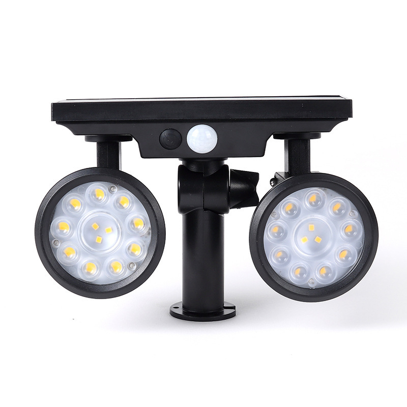 24 LED dvostruko usmjeren reflektor s polikristalnim solarnim panelom za vanjske zidove, travu i dvorište