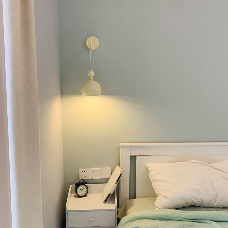 Nordijski kremasti stil zidna lampa uz krevet u spavaćoj sobi, japanski stil, kreativna, moderna i minimalistička rasvjeta za dnevnu sobu