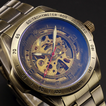 shenhua Férfi csontváz dizájnú automata mechanikus karóra, mindennapi nosztalgikus stílus, 42 mm-es számlap, bőrszíj