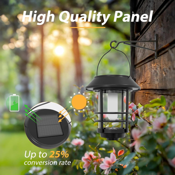 Solarna LED fenjer za vanjske zidove – vrtna dekoracija s LED plamenom