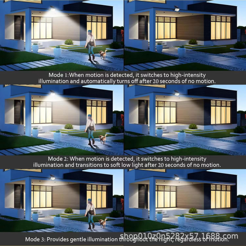 Solarna razdvojna zidna svjetiljka za vanjsku rasvjetu, vodootporna LED rasvjeta za garažu i dvorište sa senzorom pokreta i daljinskim upravljačem