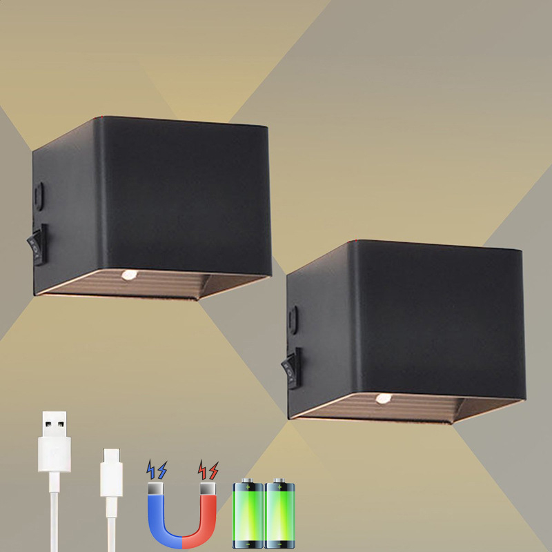 Punopunjiva zidna lampa, bez žice, noćna lampica uz krevet, dnevni boravak u nordijskom minimalističkom stilu, LED rasvjeta
