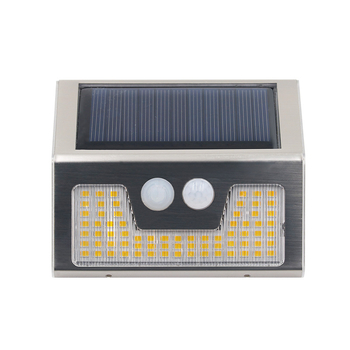 Solarna LED zidna svjetiljka za stepenice, vanjska, IP65, nehrđajući čelik, topla svjetlost