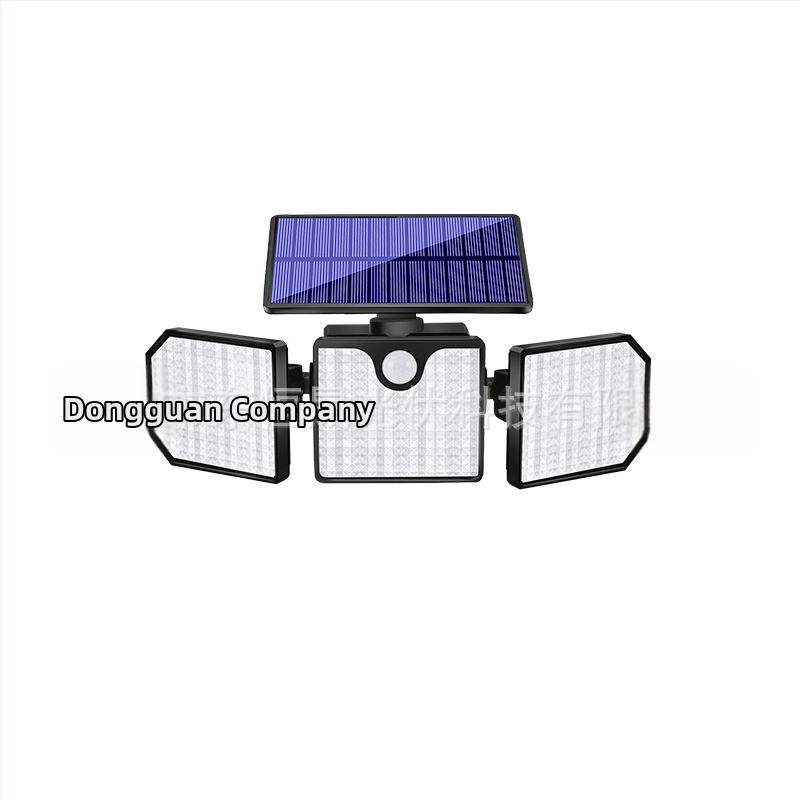 Solarna zidna svjetiljka za vanjsku upotrebu sa tri LED glave i senzorom pokreta