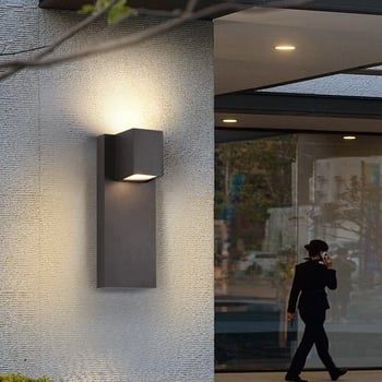 Moderno minimalističko LED vanjsko zidno svjetlo, vodootporno i otporno na hrđu, pogodno za dvorište, ulaz vile i balkon