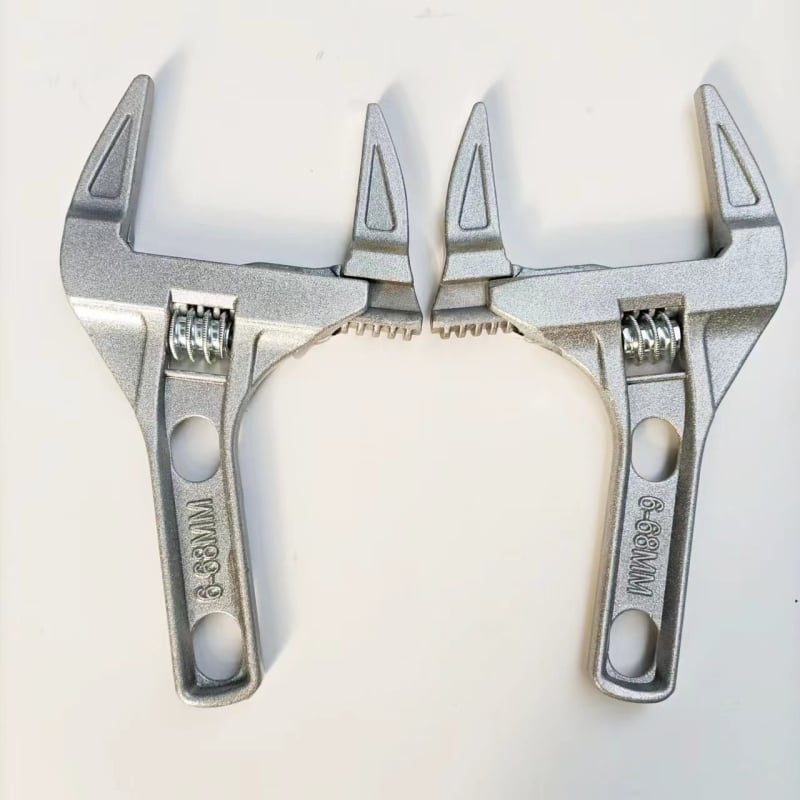 Podešavajući ključ od aluminijske legure, kratka drška, velika otvorena čeljust, 6–68 mm, lagan