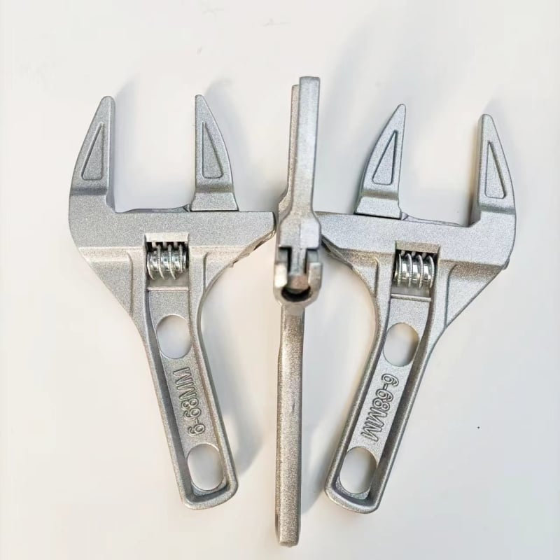 Podešavajući ključ od aluminijske legure, kratka drška, velika otvorena čeljust, 6–68 mm, lagan