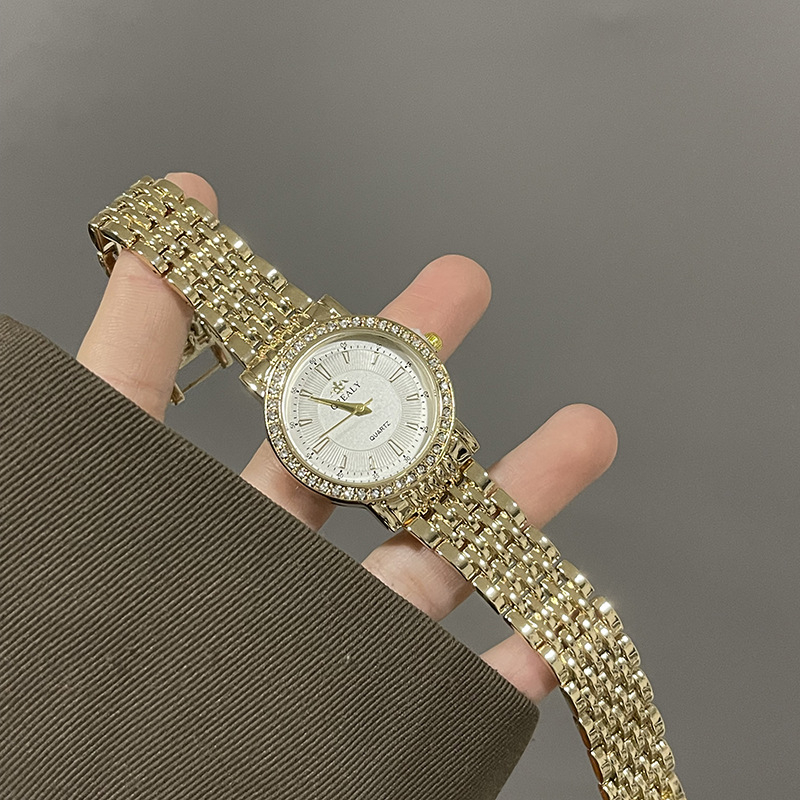 Novi kvarcni sat s čeličnim kaišem, lagani luksuz i elegancija, 40 mm brojčanik s kamenčićima