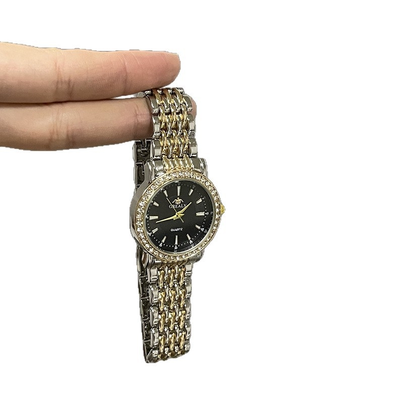 Novi kvarcni sat s čeličnim kaišem, lagani luksuz i elegancija, 40 mm brojčanik s kamenčićima