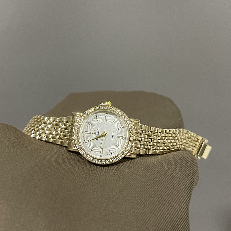 Novi kvarcni sat s čeličnim kaišem, lagani luksuz i elegancija, 40 mm brojčanik s kamenčićima