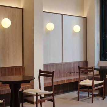 Okrugla stenska lampa od stakla – skandinavski minimalistički dizajnerski stil za dnevni boravak, kupaonicu i spavaću sobu