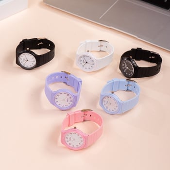 Philoda sat za tinejdžere, korejskog stila minimalistični analogni sat s PU remenom, 34 mm kružni brojčanik, vodootpornost 30 m