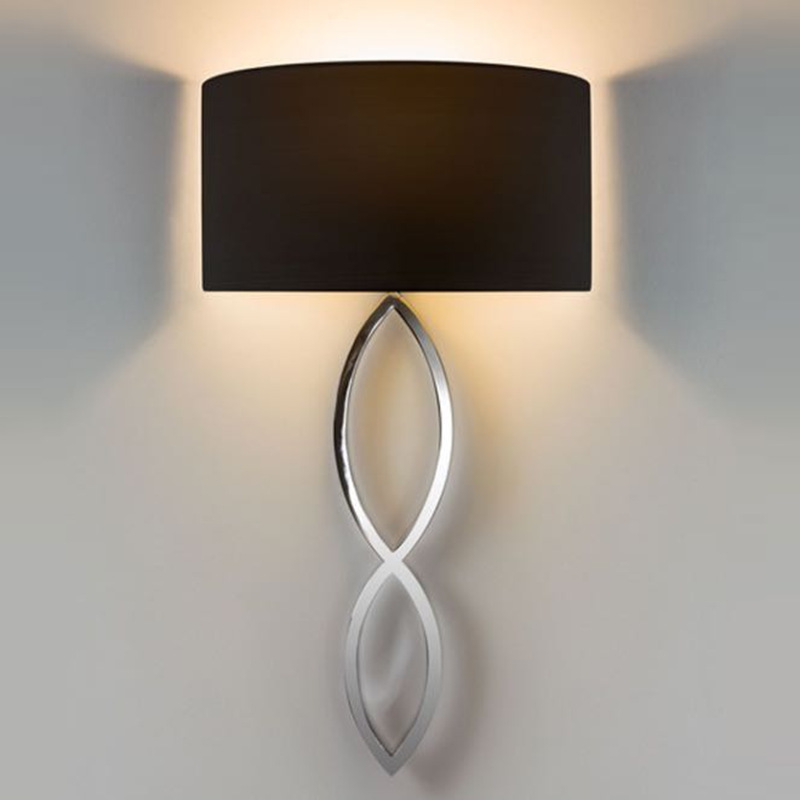 Skandinavska minimalistička zidna lampa s tekstilnim abažurom, željezno tijelo, dizajnerska zidna lampa za dnevni boravak, spavaću sobu i blagovaonu