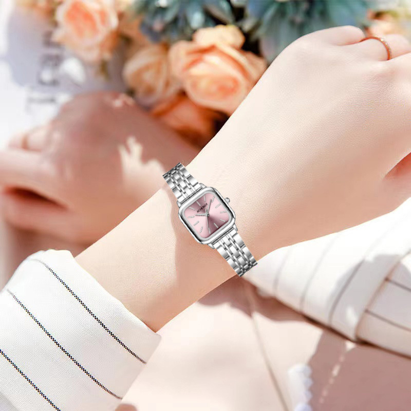 Γυναικείο ρολόι τετράγωνο, κίνηση quartz, έμπνευση Instagram, μινιμαλιστικός κομψός σχεδιασμός, ειδικός σχεδιασμός.