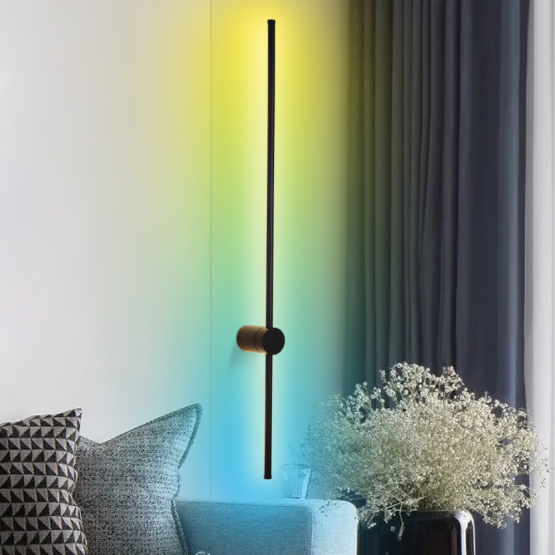 Nova RGB LED zidna lampa za dnevni boravak i spavaću sobu, minimalistički dugačak linearni dizajn