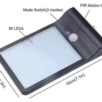 Solarna vanjska zidna svjetiljka s LED senzorom, IP44 vodootporna, za vrt, dvorište i stazu