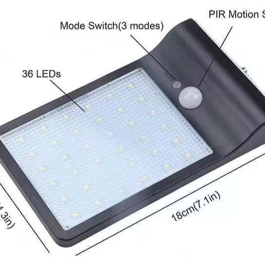 Solarna vanjska zidna svjetiljka s LED senzorom, IP44 vodootporna, za vrt, dvorište i stazu